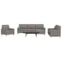 Juego de sofá 4 piezas con reposapiés y cojines tela taupé de , Sofás - Ref: Foro24-3278318, Precio: 760,00 €, Descuento: %