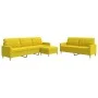 Juego de sofás con reposapiés 3 piezas tela amarillo claro de , Sofás - Ref: Foro24-3278332, Precio: 527,08 €, Descuento: %