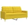 Juego de sofás con reposapiés 3 piezas tela amarillo claro de , Sofás - Ref: Foro24-3278332, Precio: 527,08 €, Descuento: %