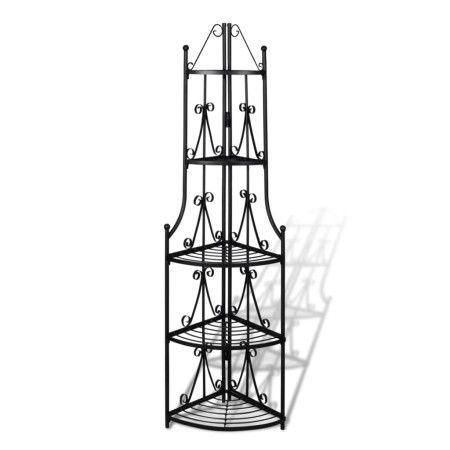 Estante De Planta De Esquina Negro de vidaXL, Soportes para macetas - Ref: Foro24-40782, Precio: 76,08 €, Descuento: %