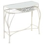 Mesa auxiliar estilo francés metal 82x39x76 cm blanca en Mesas auxiliares | Comprar online en Foru.es