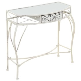 Mesa auxiliar estilo francés metal 82x39x76 cm blanca en Mesas auxiliares | Comprar online en Foru.es