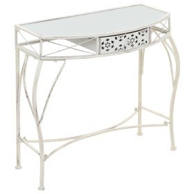 Mesa auxiliar estilo francés metal 82x39x76 cm blanca en Mesas auxiliares | Comprar online en Foru.es