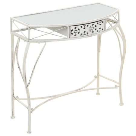 Mesa auxiliar estilo francés metal 82x39x76 cm blanca en Mesas auxiliares | Comprar online en Foru.es