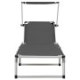 Tumbonas plegables con techo 2 uds aluminio y textilene gris de vidaXL, Tumbonas - Ref: Foro24-312460, Precio: 188,77 €, Desc...