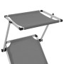 Tumbonas plegables con techo 2 uds aluminio y textilene gris de vidaXL, Tumbonas - Ref: Foro24-312460, Precio: 188,77 €, Desc...