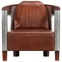 Sillon de aviador de cuero auténtico marrón de , Sillones - Ref: Foro24-247796, Precio: 525,04 €, Descuento: %