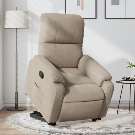 Sillón reclinable elevable tela de microfibra gris taupe de , Sillones - Ref: Foro24-3204929, Precio: 306,90 €, Descuento: %