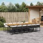 Set comedor de jardín con cojines 13 pzas ratán sintético negro de , Conjuntos de jardín - Ref: Foro24-3211491, Precio: 1,00 ...