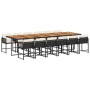 Set comedor de jardín con cojines 13 pzas ratán sintético negro de , Conjuntos de jardín - Ref: Foro24-3211491, Precio: 1,00 ...