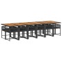 Set comedor de jardín con cojines 13 pzas ratán sintético negro de , Conjuntos de jardín - Ref: Foro24-3211491, Precio: 1,00 ...