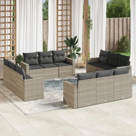 Garden sofa set 12 pieces and gray synthetic rattan cushions by , Modular outdoor sofas - Ref: Foro24-3251109, Price: 966,69 ...
