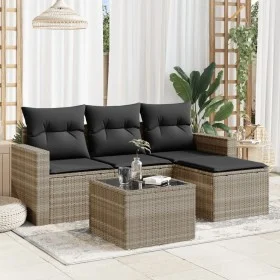 Set de sofás jardín y cojines 5 pzas ratán sintético gris claro de , Sofás modulares de exterior - Ref: Foro24-3251219, Preci...