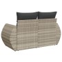Sofá de jardín con cojines 2 plazas ratán sintético gris claro de , Sofás de exterior - Ref: Foro24-366197, Precio: 176,32 €,...