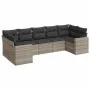 Set de sofás de jardín 7 pzas con cojines ratán PE gris claro by , Modular outdoor sofas - Ref: Foro24-3251729, Price: 528,79...