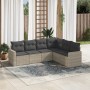 Set de sofás de jardín 6 pzas y cojines ratán sintético gris de , Conjuntos de jardín - Ref: Foro24-3219002, Precio: 428,42 €...