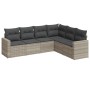 Set de sofás de jardín 6 pzas y cojines ratán sintético gris de , Conjuntos de jardín - Ref: Foro24-3219002, Precio: 428,42 €...