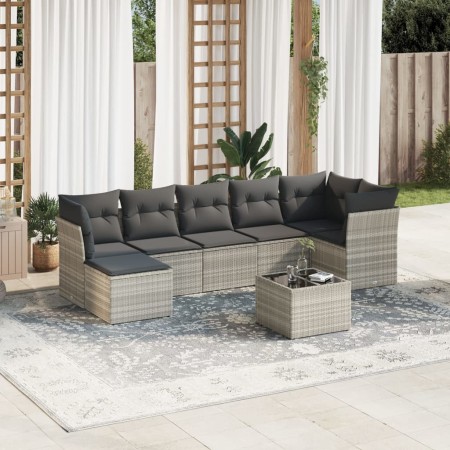 Set de sofás de jardín 8 pzas y cojines ratán sintético gris de , Conjuntos de jardín - Ref: Foro24-3217982, Precio: 536,93 €...