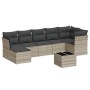 Set de sofás de jardín 8 pzas y cojines ratán sintético gris de , Conjuntos de jardín - Ref: Foro24-3217982, Precio: 536,93 €...