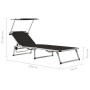 Tumbonas plegables con toldo 2 uds aluminio y textilene negro de vidaXL, Tumbonas - Ref: Foro24-312458, Precio: 192,08 €, Des...