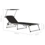 Tumbonas plegables con toldo 2 uds aluminio y textilene negro de vidaXL, Tumbonas - Ref: Foro24-312458, Precio: 189,30 €, Des...