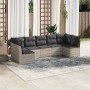 Set de sofás de jardín 7 pzas con cojines ratán PE gris claro de , Conjuntos de jardín - Ref: Foro24-3217432, Precio: 448,22 ...