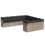 Set de sofás de jardín 11 pzas y cojines ratán sintético gris de , Conjuntos de jardín - Ref: Foro24-3218412, Precio: 754,88 ...