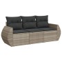 Set de sofá de jardín 3 pzas y cojines ratán sintético gris de , Conjuntos de jardín - Ref: Foro24-3253399, Precio: 230,06 €,...