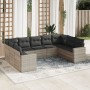 Set muebles jardín 9 pzas y cojines ratán sintético gris claro de , Conjuntos de jardín - Ref: Foro24-3219392, Precio: 605,17...