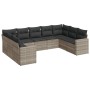 Set muebles jardín 9 pzas y cojines ratán sintético gris claro de , Conjuntos de jardín - Ref: Foro24-3219392, Precio: 605,17...