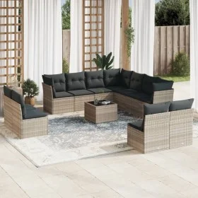 Set de sofás de jardín 12 pzas y cojines ratán sintético gris de , Conjuntos de jardín - Ref: Foro24-3217832, Precio: 788,90 ...
