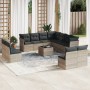 Set de sofás de jardín 12 pzas y cojines ratán sintético gris de , Conjuntos de jardín - Ref: Foro24-3217832, Precio: 773,21 ...