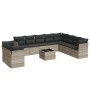 Set de sofás de jardín 11 pzas y cojines ratán sintético gris de , Conjuntos de jardín - Ref: Foro24-3217872, Precio: 756,84 ...