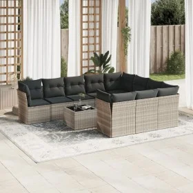 Set de sofás de jardín 11 pzas y cojines ratán sintético gris de , Conjuntos de jardín - Ref: Foro24-3218232, Precio: 743,29 ...