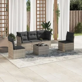 Set de sofás de jardín 6 pzas y cojines ratán sintético gris de , Conjuntos de jardín - Ref: Foro24-3217362, Precio: 410,26 €...