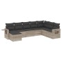 Set de sofás de jardín 8 pzas y cojines ratán sintético gris de , Conjuntos de jardín - Ref: Foro24-3252899, Precio: 535,07 €...
