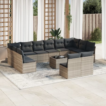 Set sofás de jardín con cojines 13 piezas ratán sintético gris de , Conjuntos de jardín - Ref: Foro24-3218382, Precio: 882,11...