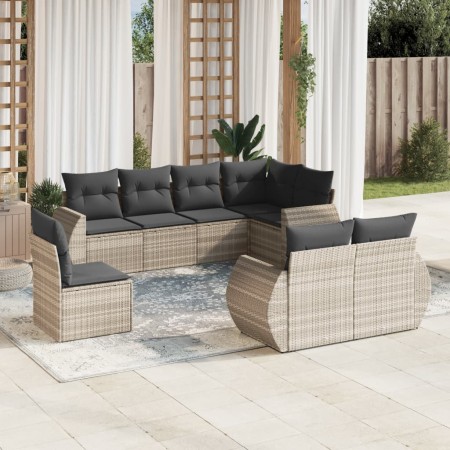 Set de sofás de jardín 8 pzas y cojines ratán sintético gris de , Conjuntos de jardín - Ref: Foro24-3253979, Precio: 621,88 €...
