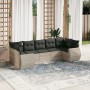 Set de sofás de jardín 7 pzas con cojines ratán PE gris claro de , Conjuntos de jardín - Ref: Foro24-3254129, Precio: 524,72 ...