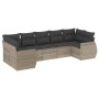Set de sofás de jardín 7 pzas con cojines ratán PE gris claro de , Conjuntos de jardín - Ref: Foro24-3254129, Precio: 524,72 ...