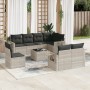 Set muebles jardín 9 pzas y cojines ratán sintético gris claro de , Conjuntos de jardín - Ref: Foro24-3252789, Precio: 634,80...