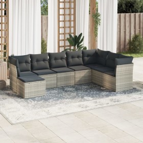 Set de sofás de jardín 8 pzas y cojines ratán sintético gris de , Conjuntos de jardín - Ref: Foro24-3218052, Precio: 539,09 €...
