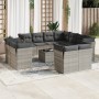 Set de sofás de jardín 12 pzas y cojines ratán sintético gris de , Conjuntos de jardín - Ref: Foro24-3218522, Precio: 920,42 ...