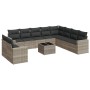 Set de sofás de jardín 11 pzas y cojines ratán sintético gris de , Conjuntos de jardín - Ref: Foro24-3219172, Precio: 786,23 ...