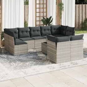 Set sofás jardín 10 pzas con cojines ratán sintético gris claro de , Conjuntos de jardín - Ref: Foro24-3218162, Precio: 676,8...