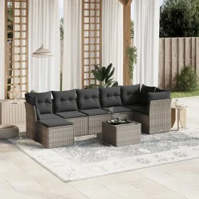 Set de sofás de jardín 8 pzas y cojines ratán sintético gris de , Conjuntos de jardín - Ref: Foro24-3263208, Precio: 533,88 €...