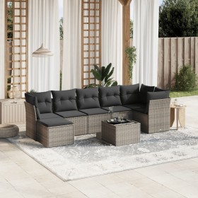 Set de sofás de jardín 8 pzas y cojines ratán sintético gris de , Conjuntos de jardín - Ref: Foro24-3263208, Precio: 542,36 €...