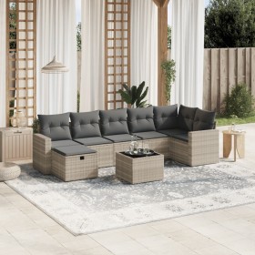 Set de sofás de jardín 8 pzas y cojines ratán sintético gris de , Conjuntos de jardín - Ref: Foro24-3263518, Precio: 534,93 €...