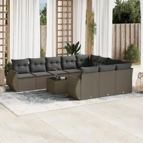 Set de sofás de jardín 11 pzas y cojines ratán sintético gris de , Conjuntos de jardín - Ref: Foro24-3254239, Precio: 829,78 ...