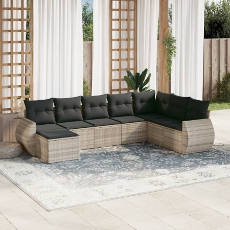 Set de sofás de jardín 8 pzas y cojines ratán sintético gris de , Conjuntos de jardín - Ref: Foro24-3254099, Precio: 552,79 €...